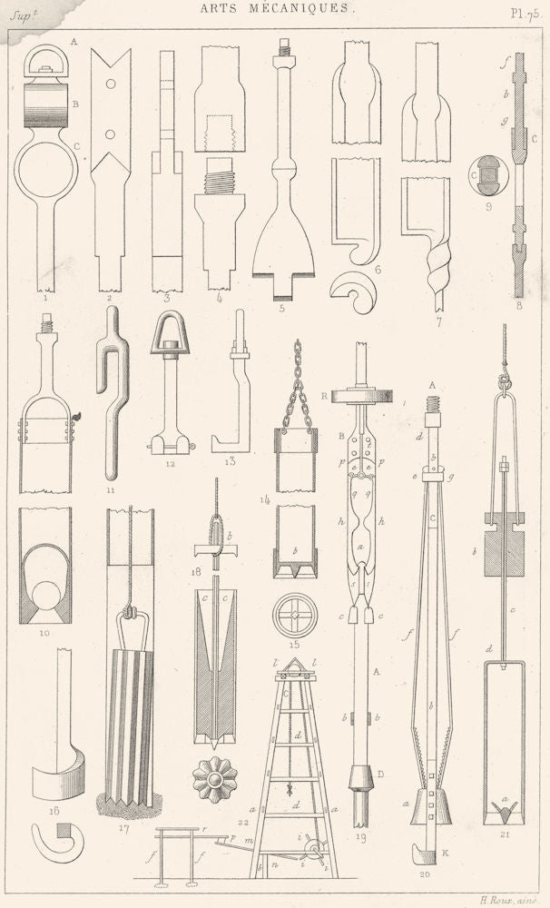 SCIENCE. Arts Mecaniques. Sondage 1879 old antique vintage print picture